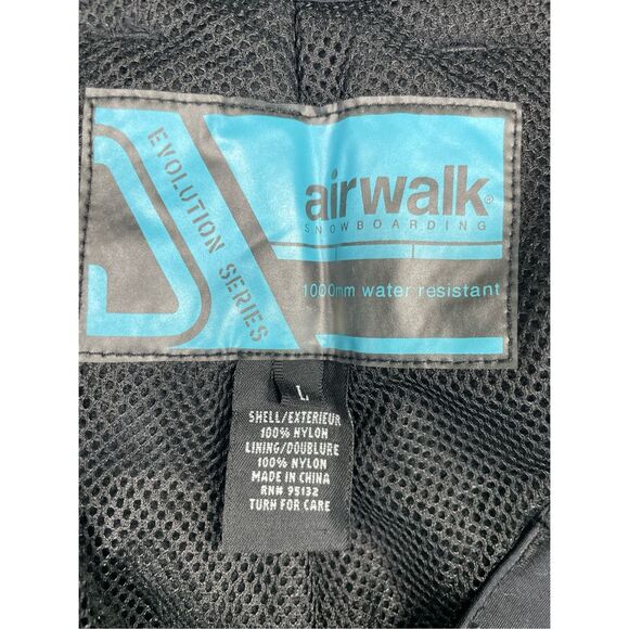 Airwalk Snow Pants Mens L‎ Black Waterproof Nylon Ski Cold Outdoor Snowboarding - Picture 9 of 11